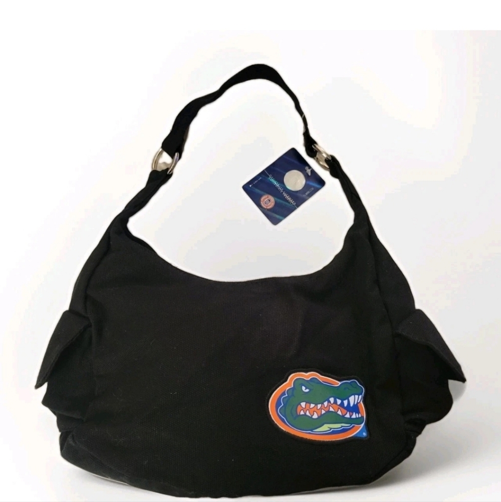 Vintage Y2k Black UF Florida Gators Hobo Shoulder Bag Purse Handbag College NEW